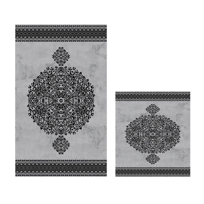 Mijölnir Juego de alfombras de baño Gris (2 piezas)
